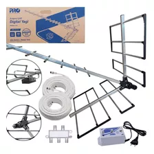 Kit Antena Tv Digital Rural Cabo Amplificador Máximo Alcance