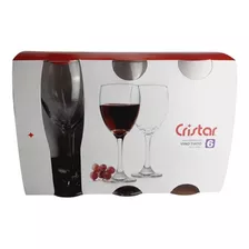 Set 6 Copas De Vino Tinto 300ml Cristar Color Transparente