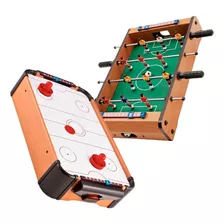 Mini Mesa Hockey Air Portátil+ Pebolim Totó Futebol De Mesa