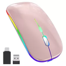 Mouse Inalámbrico Recargable 2.4g Usb Y Adaptador Tipo-c