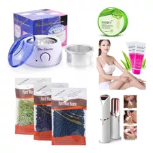 Kit Cera Española Fundidora Cera Aloe Vera Depilador Facial