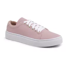 Tenis Feminino Rosa Liso Casual Novo Modelo Cano Curto Moda