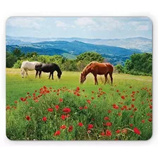 Pad Mouse - Ambesonne Horses Mouse Pad, Various Kinds Of Hor