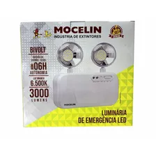 Luminária Luz De Emergência 3000 Lumens Aprovado Mocelin 110/220v Comercial Industrial Residencial Lanterna Camping