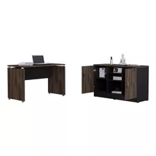 Mesa Escritorio M-120 + Gabinete 2p Home Office