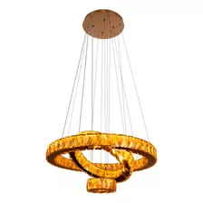 Lustre Cristal Luminária Led Pendente Aros Arcos Anéis Sala