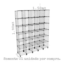 Estante Prateleira Aramada Com 30 Casulos Arara Para Roupas