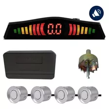 Sensor Estacionamento Ré Fusion 4 Pontos Prata Display Led