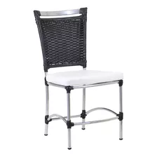 Cadeira Alumínio E Fibra Sintética Jk Cozinha Edicula Varand Cor Preto