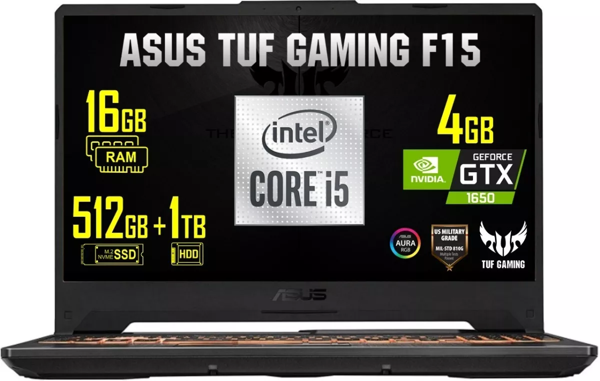 Laptop Asus Tuf F15 Ci5 16gb 1tb+512ssd Video 4gb 15.6 144hz