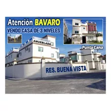 Oportunidad Unica, Casa 3 Niveles Amueblada, En Res. Buena Vista Bavaro, Us$153,000.00