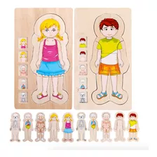 Puzzle Encaje Didáctico Cuerpo Humano Niño , Madera