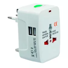 Adaptador Enchufe Universal Para Viajes Con 2 Puertos Usb