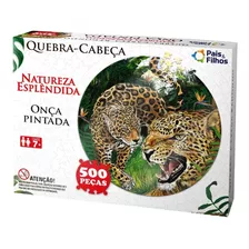 Puzzle Rompecabezas Redondo Jaguar Panthera Onca 500 Piezas