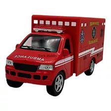 Miniatura Ambulância Abre Porta Carro Ferro Fricção 13cm F