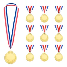 10 Medalla Deportiva Metálica C/cinta 5 Cm Oro,plata,bronce