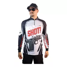 Camisa Camiseta Tiro Esportivo Atirador Brk Shot Branca