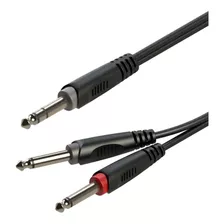 Cable De Audio Jack 6.3mm Estéreo A X2 Jack 6.3mm Mono 2m