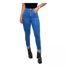 Calça Jeans Skinny Com Elastano Barra Dobrada Com Zíper