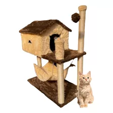 Arranhador Gato Brinquedo Bolinha Casa Com Rede