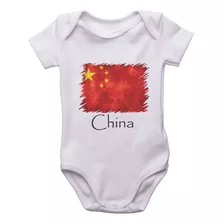 Body Infantil China Bandeira País Roupinha Bebê Kids