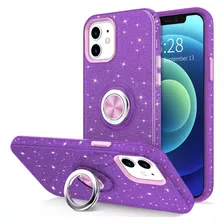 Funda Hython Para iPhone 12/12 Pro Full Purple Glitter
