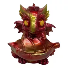 Incensário Cascata Blackflow Dragão Baby Vermelho 12 Cm