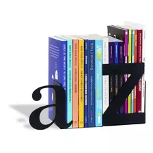 Organizador Aparador De Livros Suporte Az A-z Aço Preto