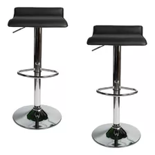 Silla Bar Taburete Banqueta Premium Banco Desayunador X2 Acabado De La Estructura Cromado Color Negro