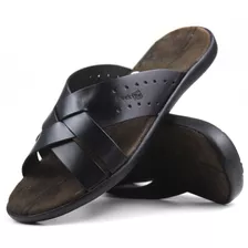 Chinelo Masculino Em Couro Super Confortável Promoção Calor