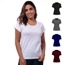 Kit 5 Camisetas Básicas Feminina Babylook Dry Fit Premium