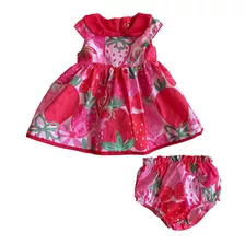 Vestido Infantil Com Tapa Fralda Bebê Rosa Mon Sucré 19030