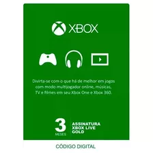 3 Meses Live Gold Xbox One ( Envio Imediato ) 