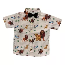 Camisa Infantil Rei Leão Selva Safari Mauricinho + Gravata