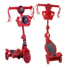 Patinete Menino Capitão América Cesta Toys 2u Frete Grátis