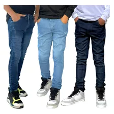 Lote 3 Calças Jeans Infantil Juvenil Masculina 02 Ao 16 Kit 
