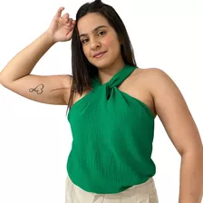 Blusa Feminina Regata Trançada Blusinha Alça Coleção Verão