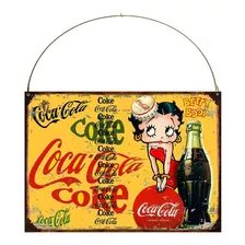 Cartel Chapa Bebida Coca Cola Betty Boop M507 20x28cm