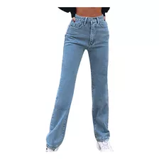 Pantalones Rectos De Cintura Alta A La Moda De Jeans Holgado