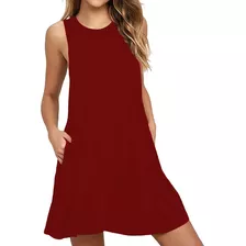 Vestido Canchero De Verano, Para Mujer, Con Bolsillos.