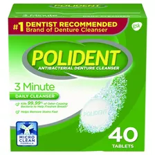 Tabletas Polident Para Limpieza 3 Min De Dentaduras 40 Tab 