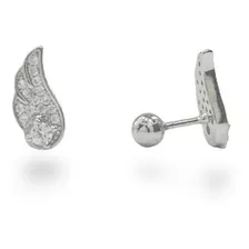 Aretes Plata 925 Forma De Alas Broquel Rosca, Estambul Joya