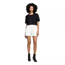 Blusa Cropped Em Viscose Com Decote Canoa Dzarm