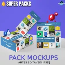 Pack Completo Mockup 3d Editável + Bônus