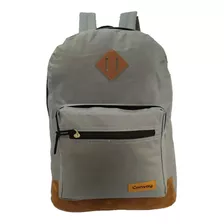 Bolsa Mochila Feminina Masculina Escolar Lisa Mochila Básica Cor Cinza