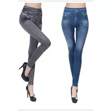 Lote De 5 Leggins Tipo Jeans Dama Mujer Unitalla Mallones