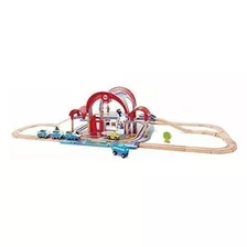 Hape E3725 Gran Estacion De La Ciudad Ferrocarril Playset, M