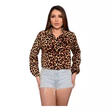 Blusa Manga Longa Feminina C/ Botão Blusinha Princesa Social