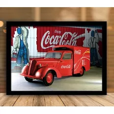 Quadro Decorativo Retro Vintage Antigo Carro Da Coca Cola A3