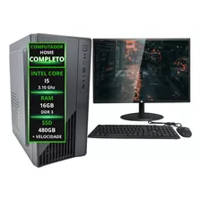 Pc Completo Intel I5 2ª/16gb/ssd 480/monitor 19 + Cx De Som